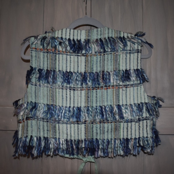 Renata Gasparian Gorgeous High End Neela Green & Blue Ruffles Vest One Size - Picture 10 of 11